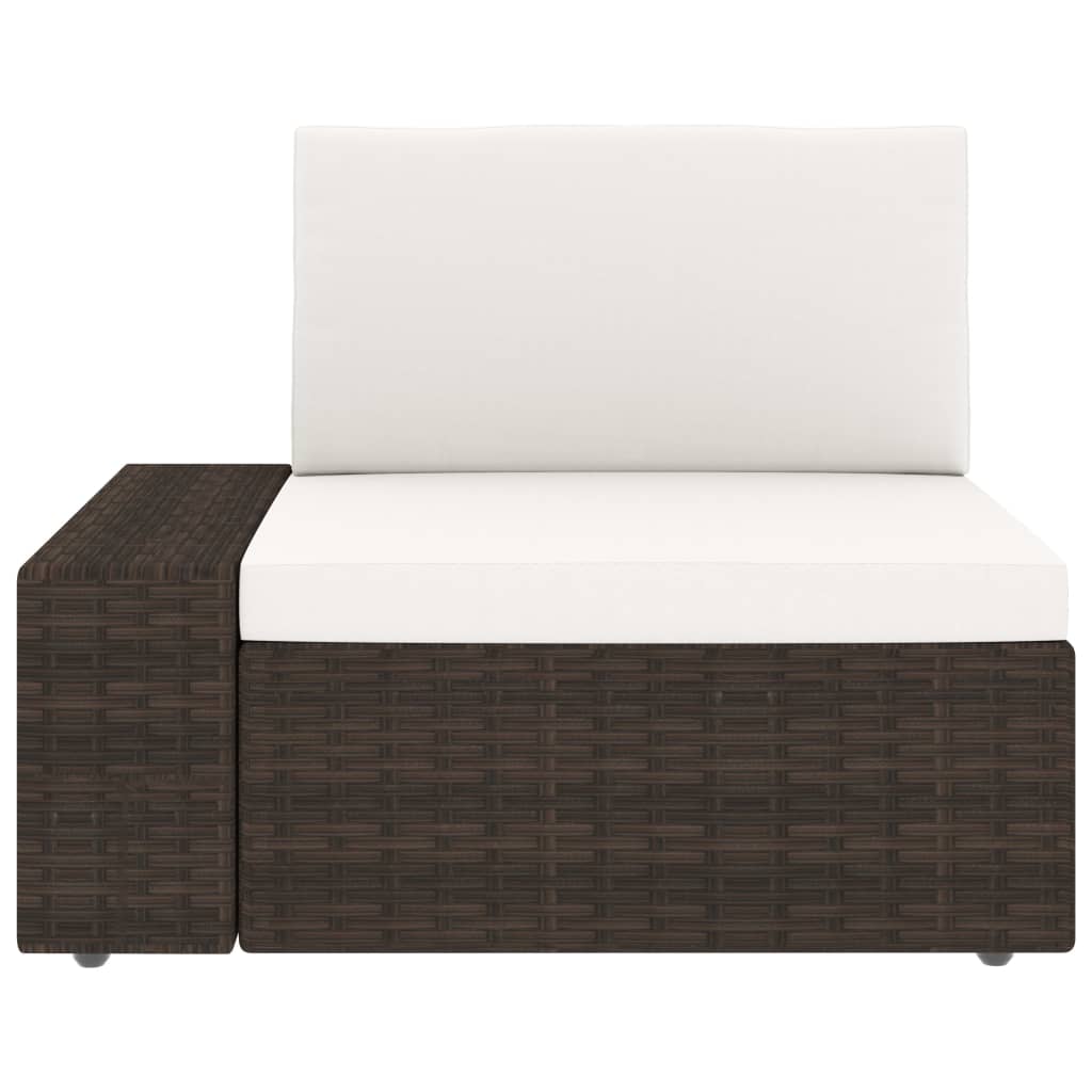 5-delige Loungeset met kussens poly rattan bruin is nu te koop bij PeponiXL, paradijselijk wonen!