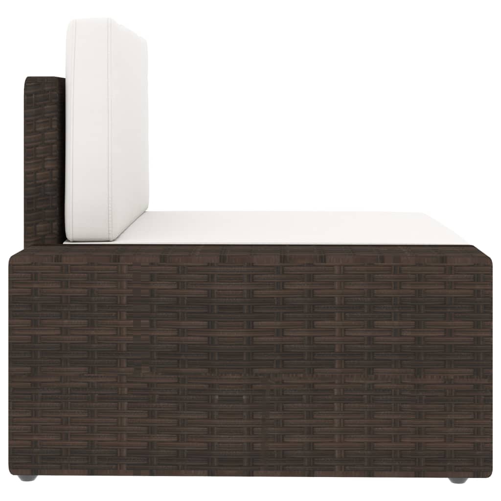 5-delige Loungeset met kussens poly rattan bruin is nu te koop bij PeponiXL, paradijselijk wonen!
