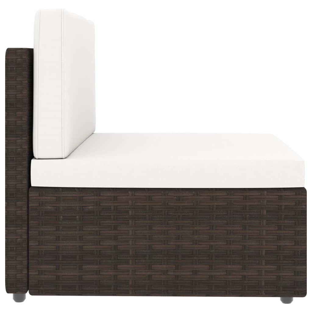 6-delige Loungeset met kussens poly rattan bruin is nu te koop bij PeponiXL, paradijselijk wonen!