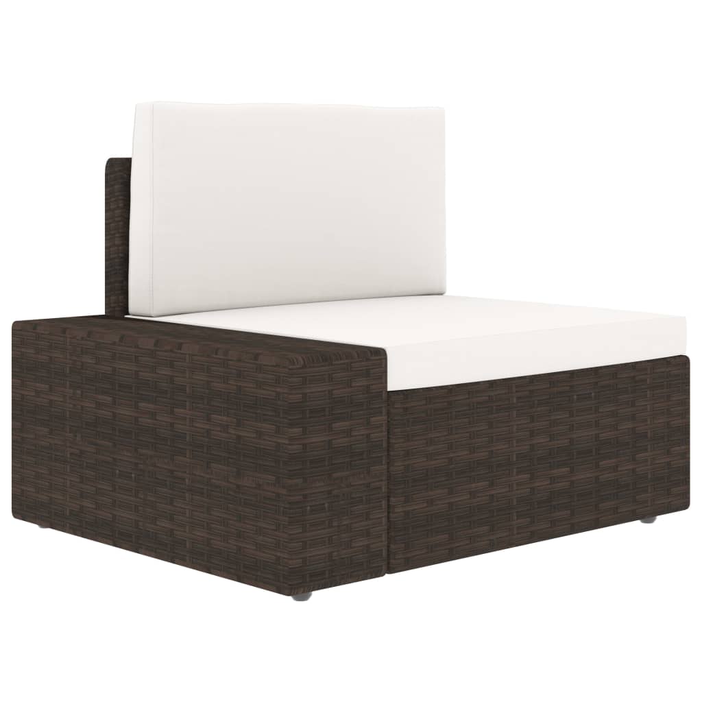 6-delige Loungeset met kussens poly rattan bruin is nu te koop bij PeponiXL, paradijselijk wonen!