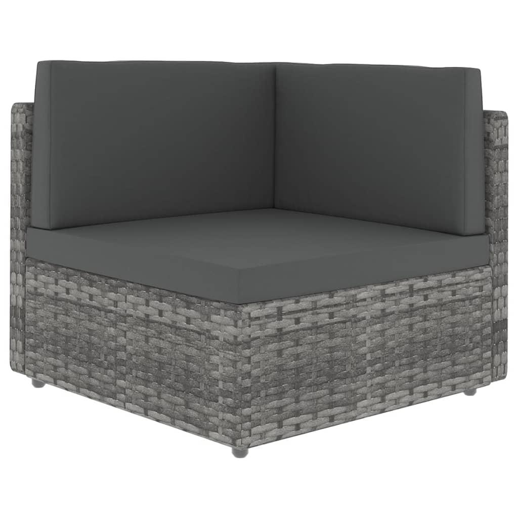 4-delige Loungeset met kussens poly rattan grijs is nu te koop bij PeponiXL, paradijselijk wonen!