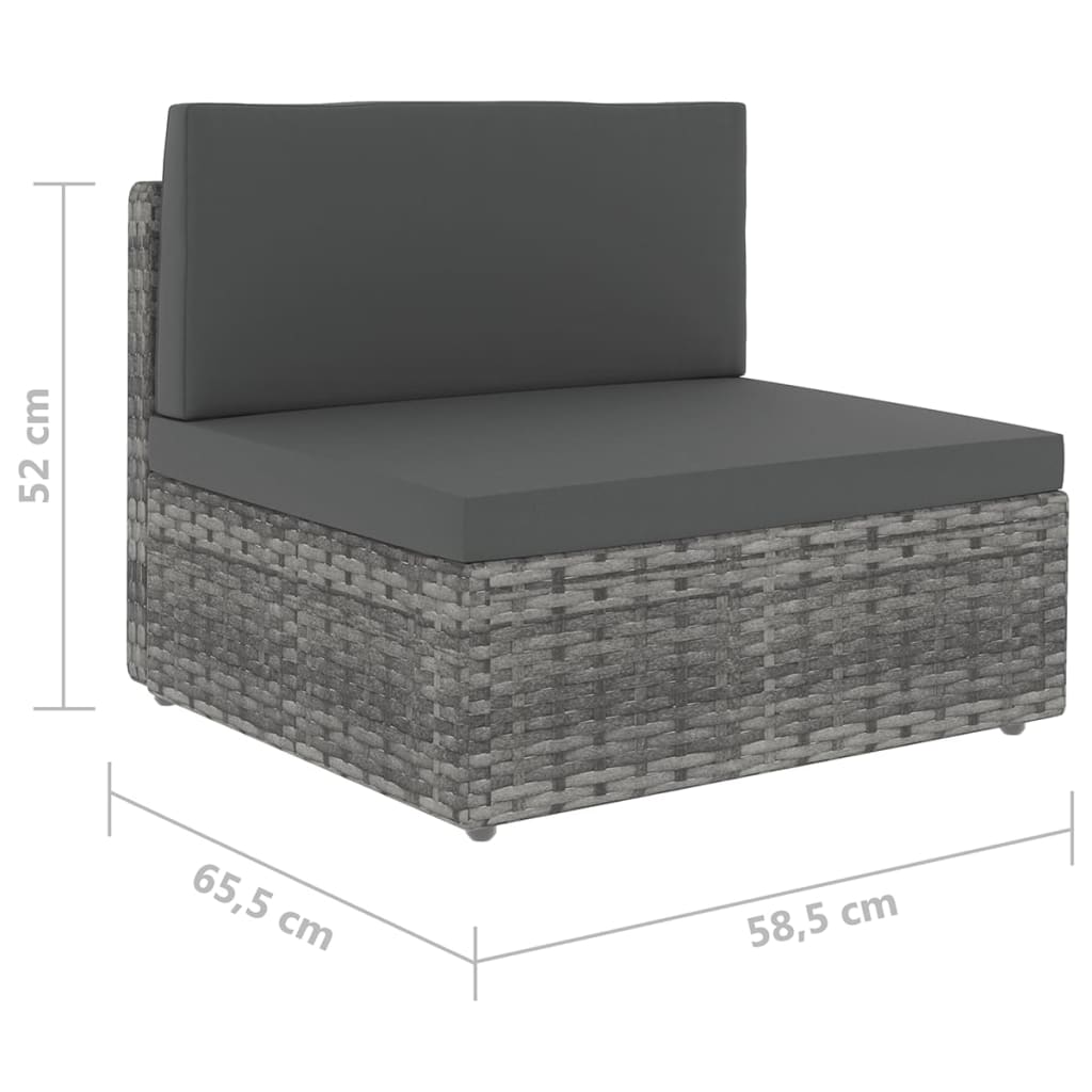 4-delige Loungeset met kussens poly rattan grijs is nu te koop bij PeponiXL, paradijselijk wonen!