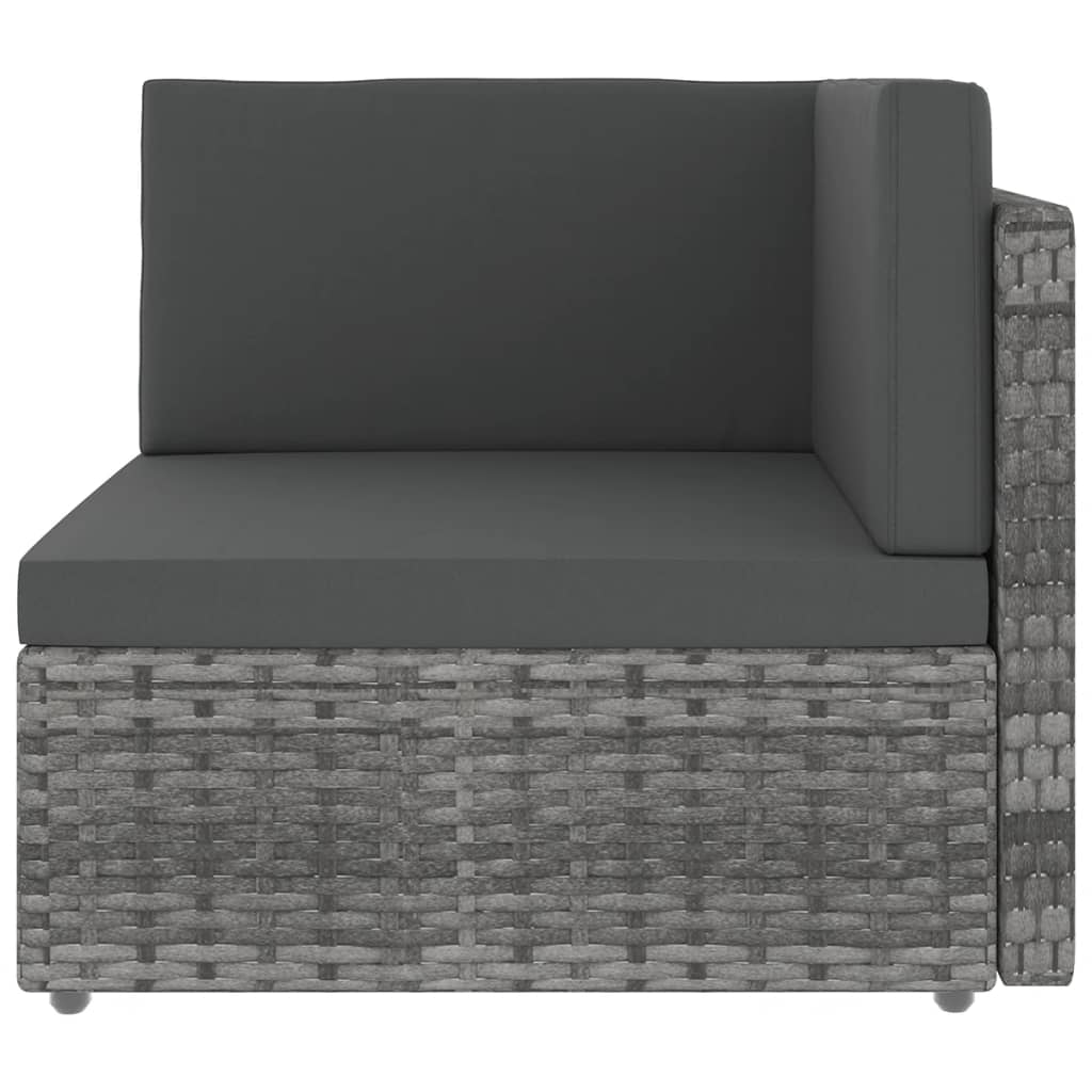 6-delige Loungeset met kussens poly rattan grijs is nu te koop bij PeponiXL, paradijselijk wonen!