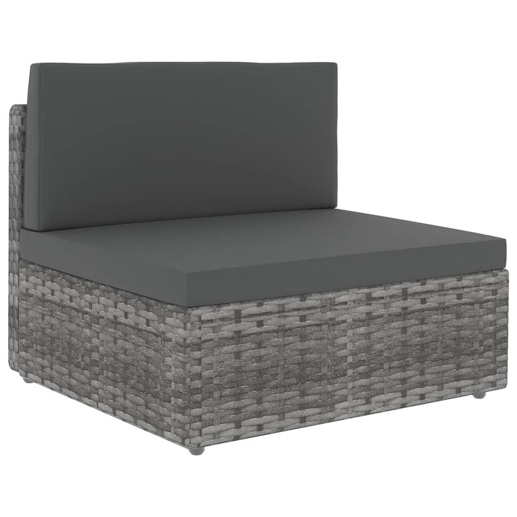 8-delige Loungeset met kussens poly rattan grijs is nu te koop bij PeponiXL, paradijselijk wonen!