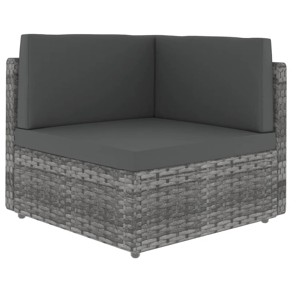 6-delige Loungeset met kussens poly rattan grijs is nu te koop bij PeponiXL, paradijselijk wonen!