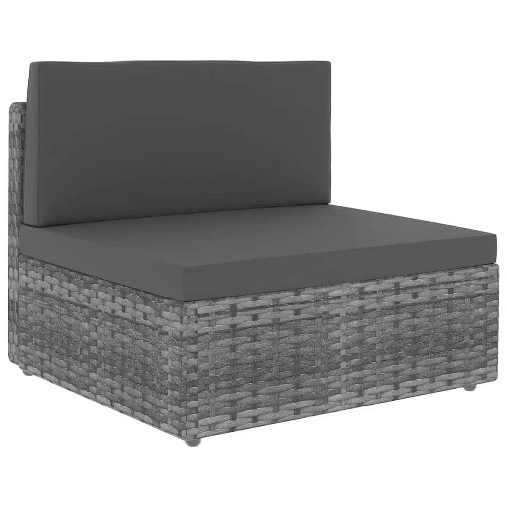 7-delige Loungeset met kussens poly rattan grijs is nu te koop bij PeponiXL, paradijselijk wonen!