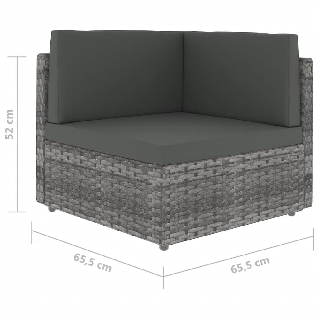 7-delige Loungeset met kussens poly rattan grijs is nu te koop bij PeponiXL, paradijselijk wonen!