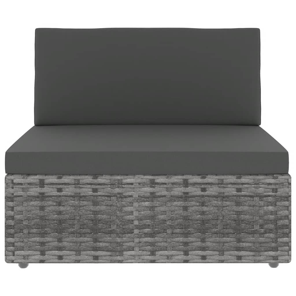 7-delige Loungeset met kussens poly rattan grijs is nu te koop bij PeponiXL, paradijselijk wonen!