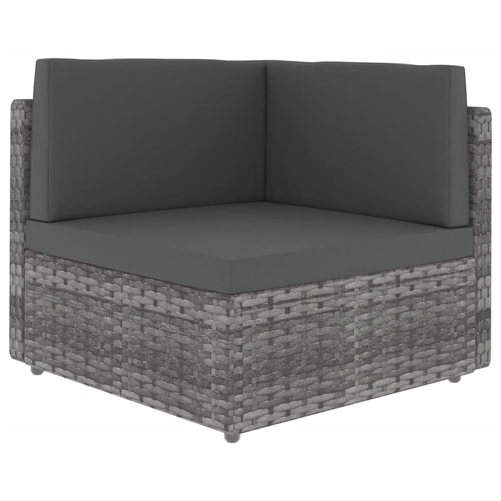 7-delige Loungeset met kussens poly rattan grijs is nu te koop bij PeponiXL, paradijselijk wonen!