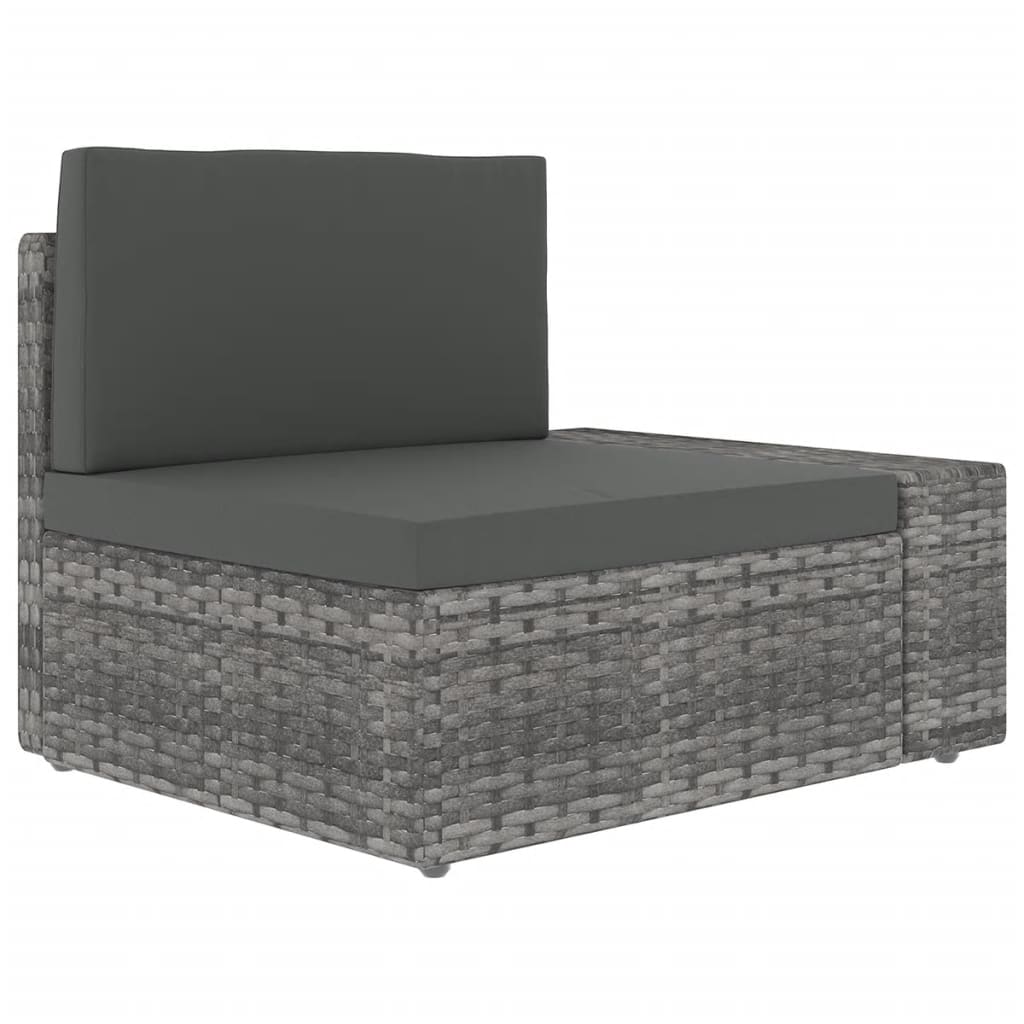 7-delige Loungeset met kussens poly rattan grijs is nu te koop bij PeponiXL, paradijselijk wonen!