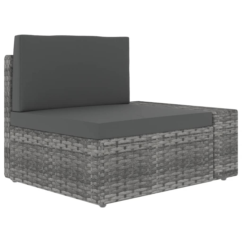 5-delige Loungeset met kussens poly rattan grijs is nu te koop bij PeponiXL, paradijselijk wonen!