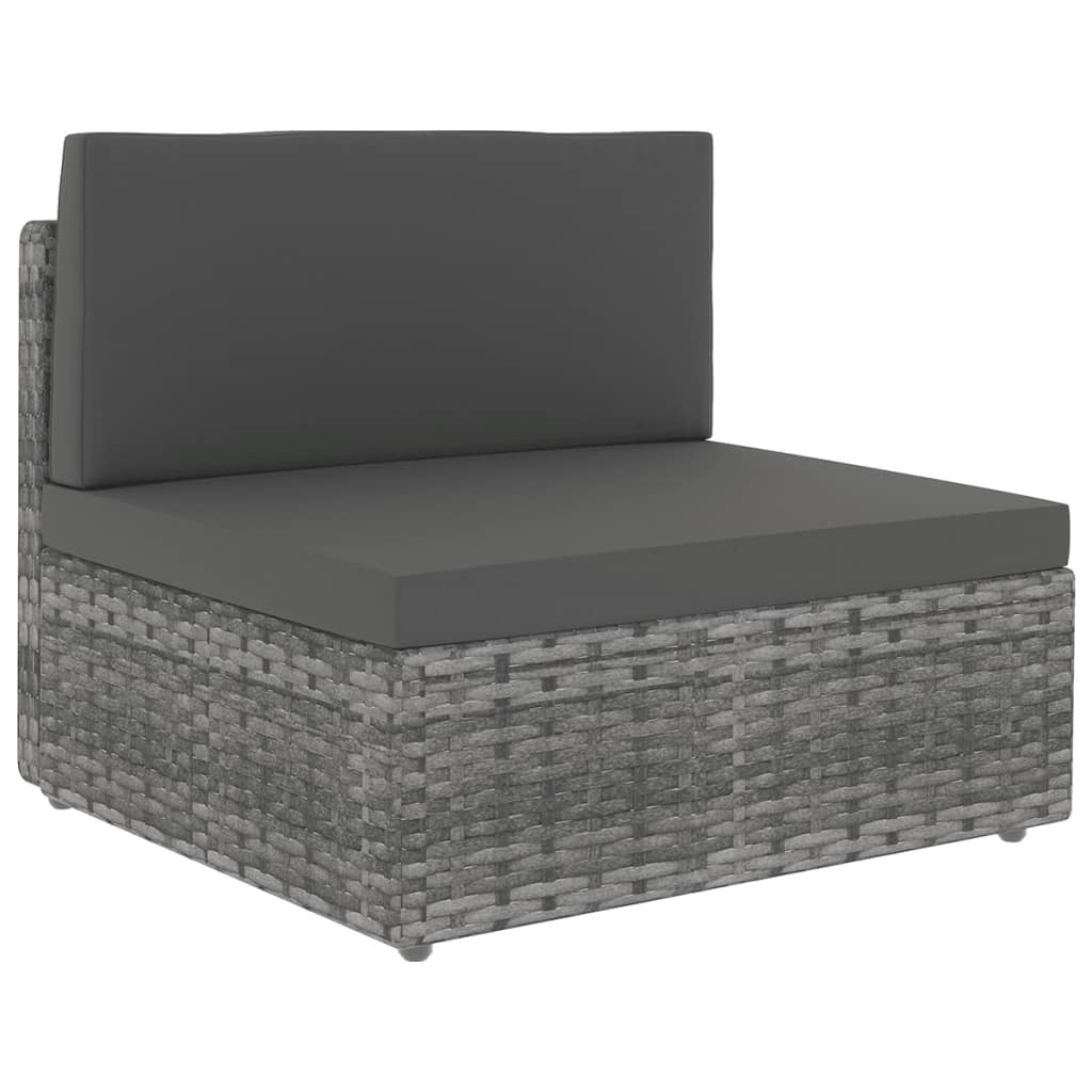 9-delige Loungeset met kussens poly rattan grijs is nu te koop bij PeponiXL, paradijselijk wonen!