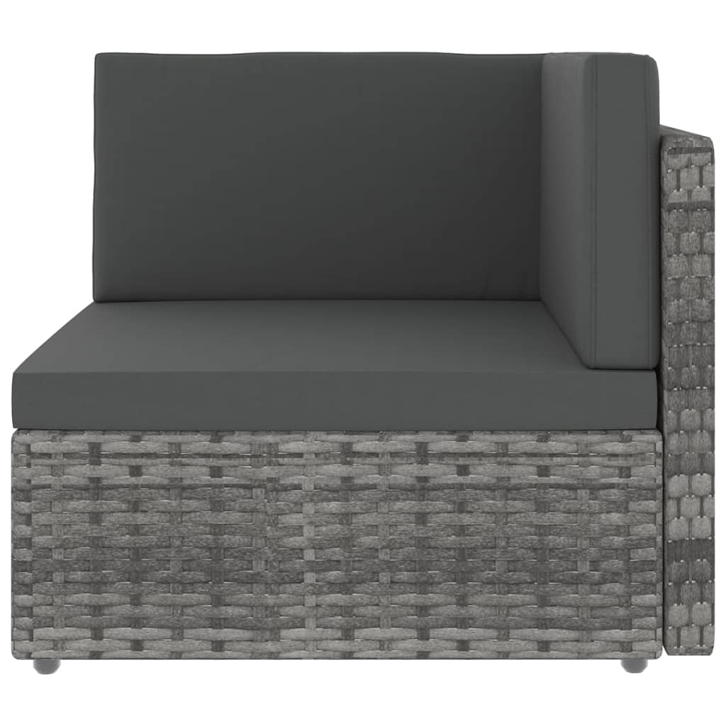 10-delige Loungeset met kussens poly rattan grijs is nu te koop bij PeponiXL, paradijselijk wonen!