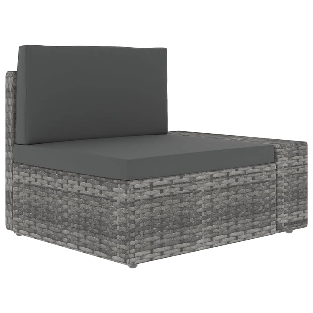 10-delige Loungeset met kussens poly rattan grijs is nu te koop bij PeponiXL, paradijselijk wonen!