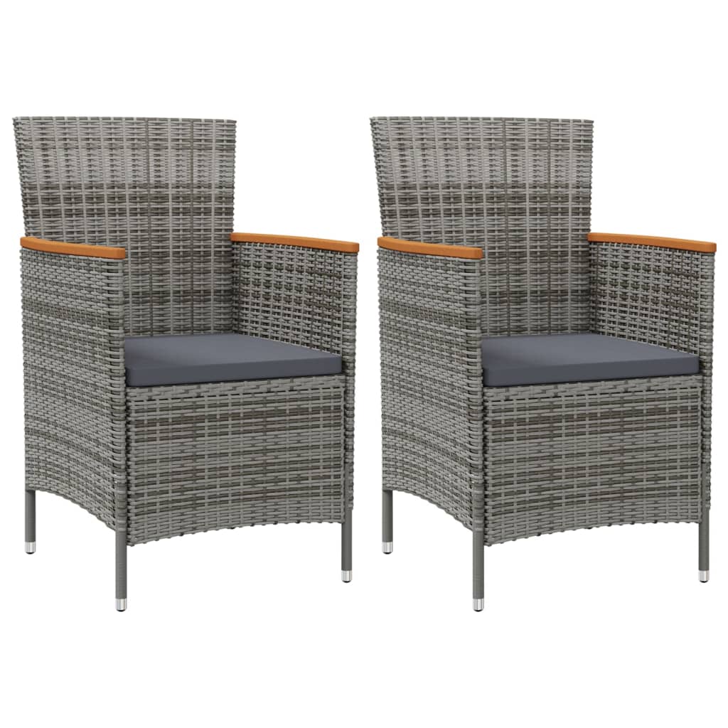 Tuinstoelen 2 st poly rattan grijs is nu te koop bij PeponiXL, paradijselijk wonen!
