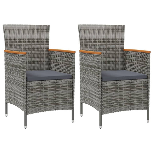 Tuinstoelen 2 st poly rattan grijs is nu te koop bij PeponiXL, paradijselijk wonen!