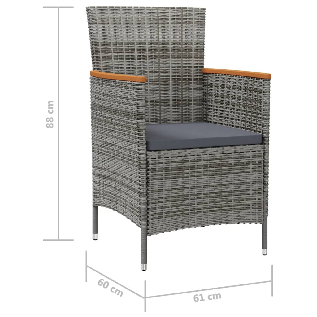 Tuinstoelen 2 st poly rattan grijs is nu te koop bij PeponiXL, paradijselijk wonen!