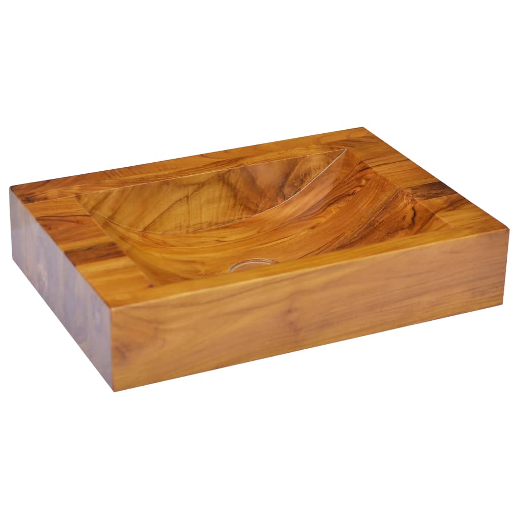 Wastafel 50x35x10 cm massief teakhout is nu te koop bij PeponiXL, paradijselijk wonen!