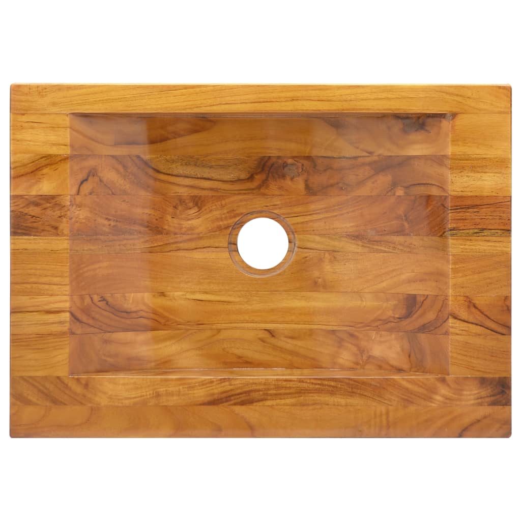 Wastafel 50x35x10 cm massief teakhout is nu te koop bij PeponiXL, paradijselijk wonen!