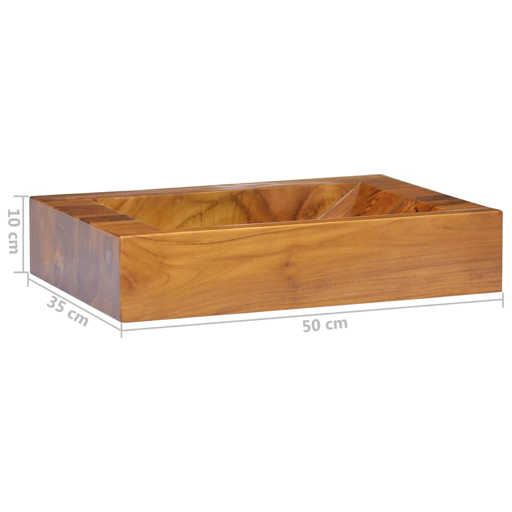 Wastafel 50x35x10 cm massief teakhout is nu te koop bij PeponiXL, paradijselijk wonen!