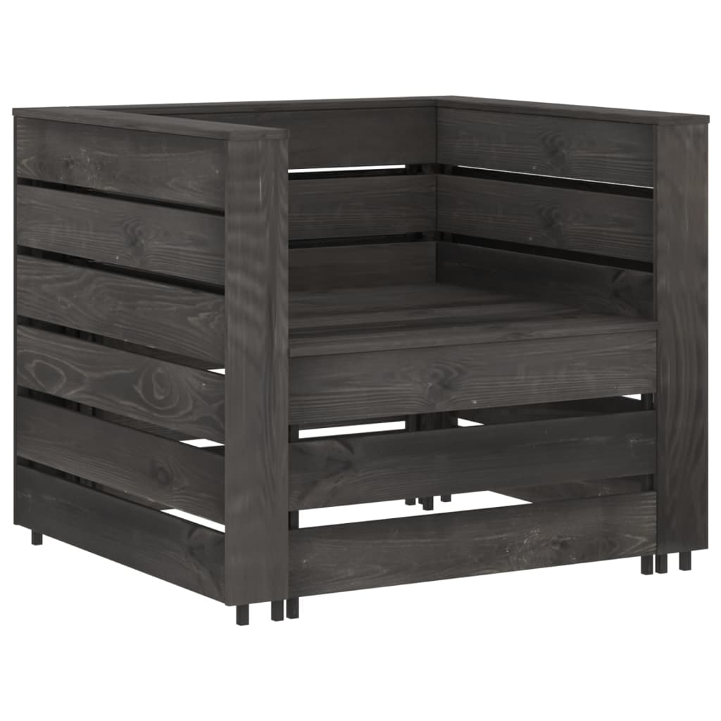 2-delige Loungeset pallet geïmpregneerd grenenhout grijs is nu te koop bij PeponiXL, paradijselijk wonen!