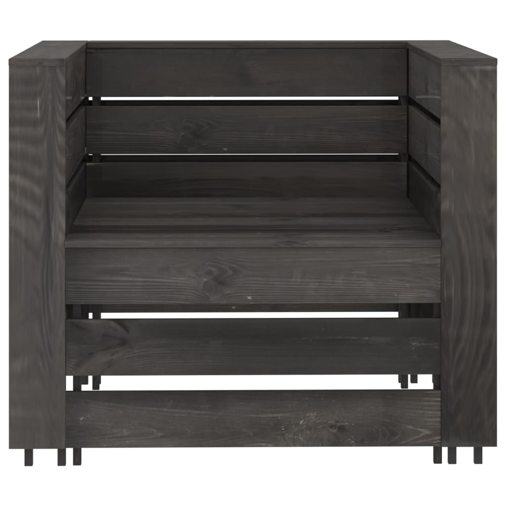 2-delige Loungeset pallet geïmpregneerd grenenhout grijs is nu te koop bij PeponiXL, paradijselijk wonen!