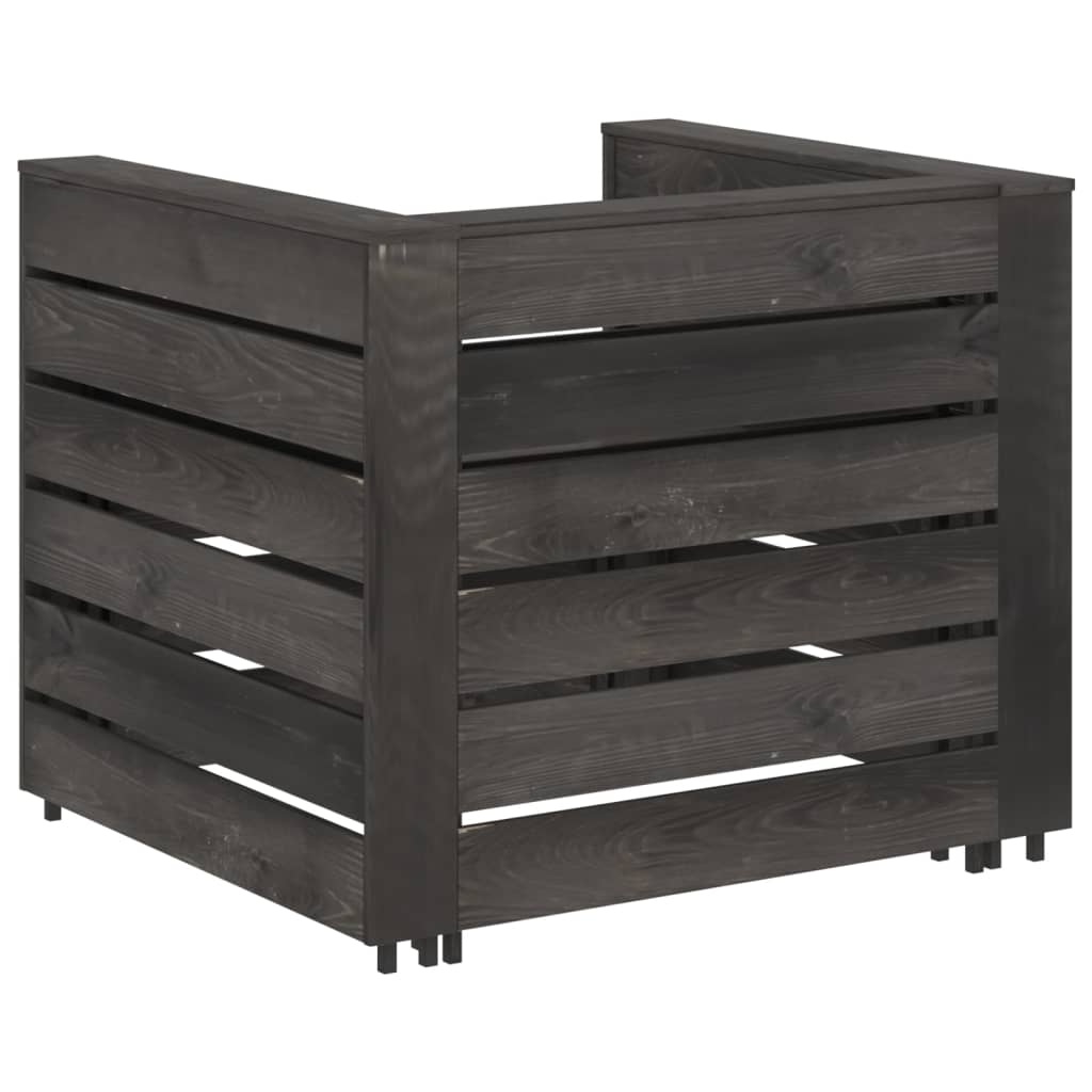 2-delige Loungeset pallet geïmpregneerd grenenhout grijs is nu te koop bij PeponiXL, paradijselijk wonen!