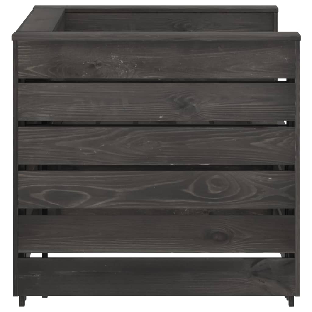 2-delige Loungeset pallet geïmpregneerd grenenhout grijs is nu te koop bij PeponiXL, paradijselijk wonen!