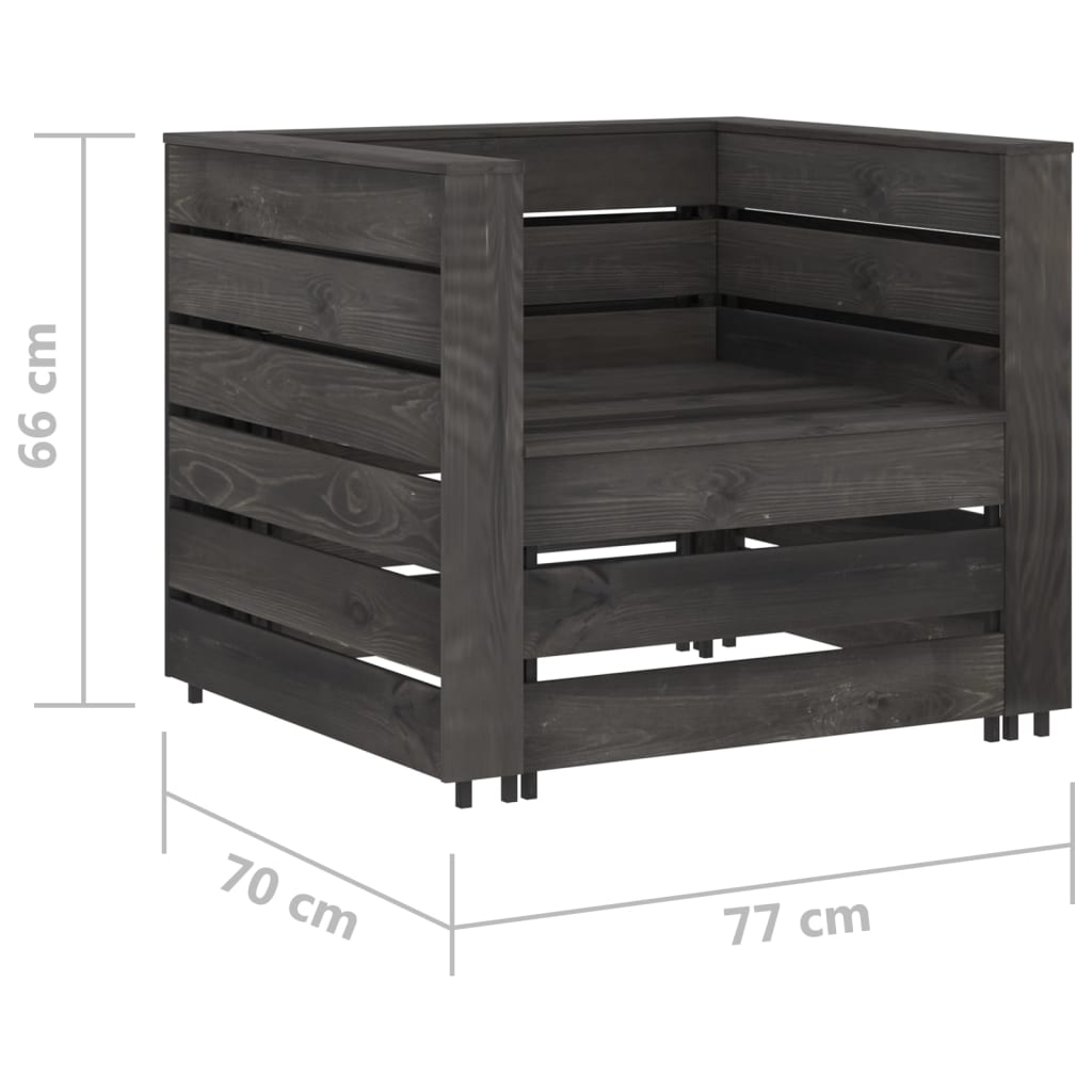 2-delige Loungeset pallet geïmpregneerd grenenhout grijs is nu te koop bij PeponiXL, paradijselijk wonen!