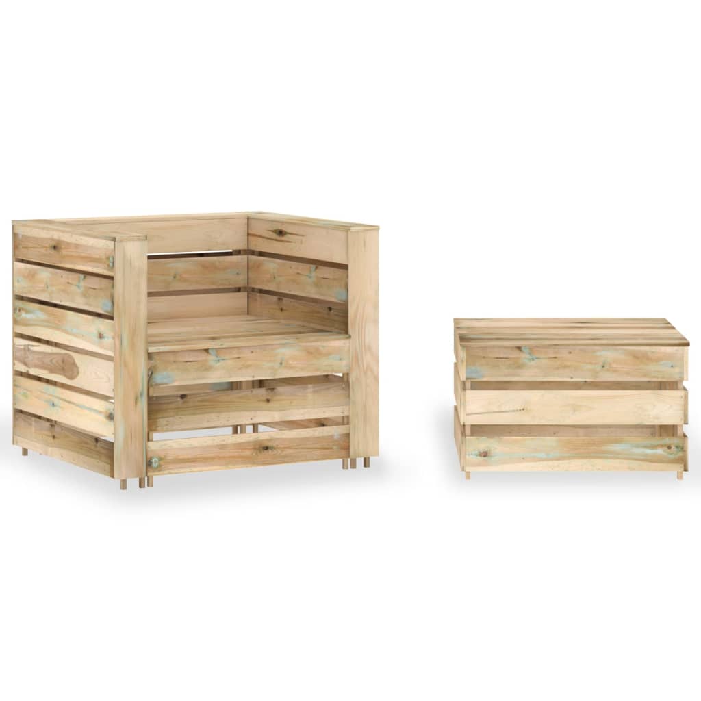 2-delige Loungeset pallet geïmpregneerd grenenhout is nu te koop bij PeponiXL, paradijselijk wonen!