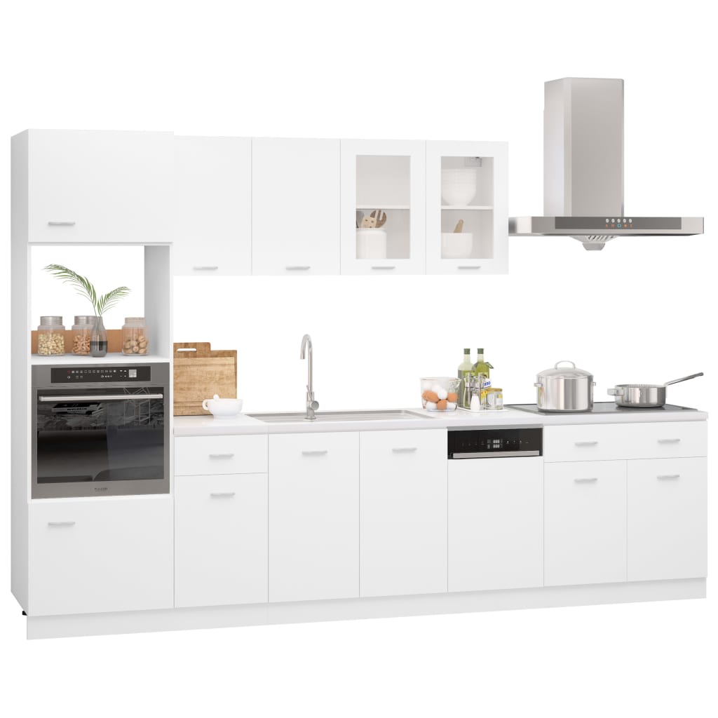 7-delige Keukenkastenset Lyon bewerkt hout wit is nu te koop bij PeponiXL, paradijselijk wonen!