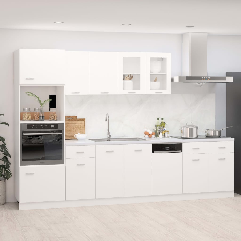 7-delige Keukenkastenset Lyon bewerkt hout wit is nu te koop bij PeponiXL, paradijselijk wonen!