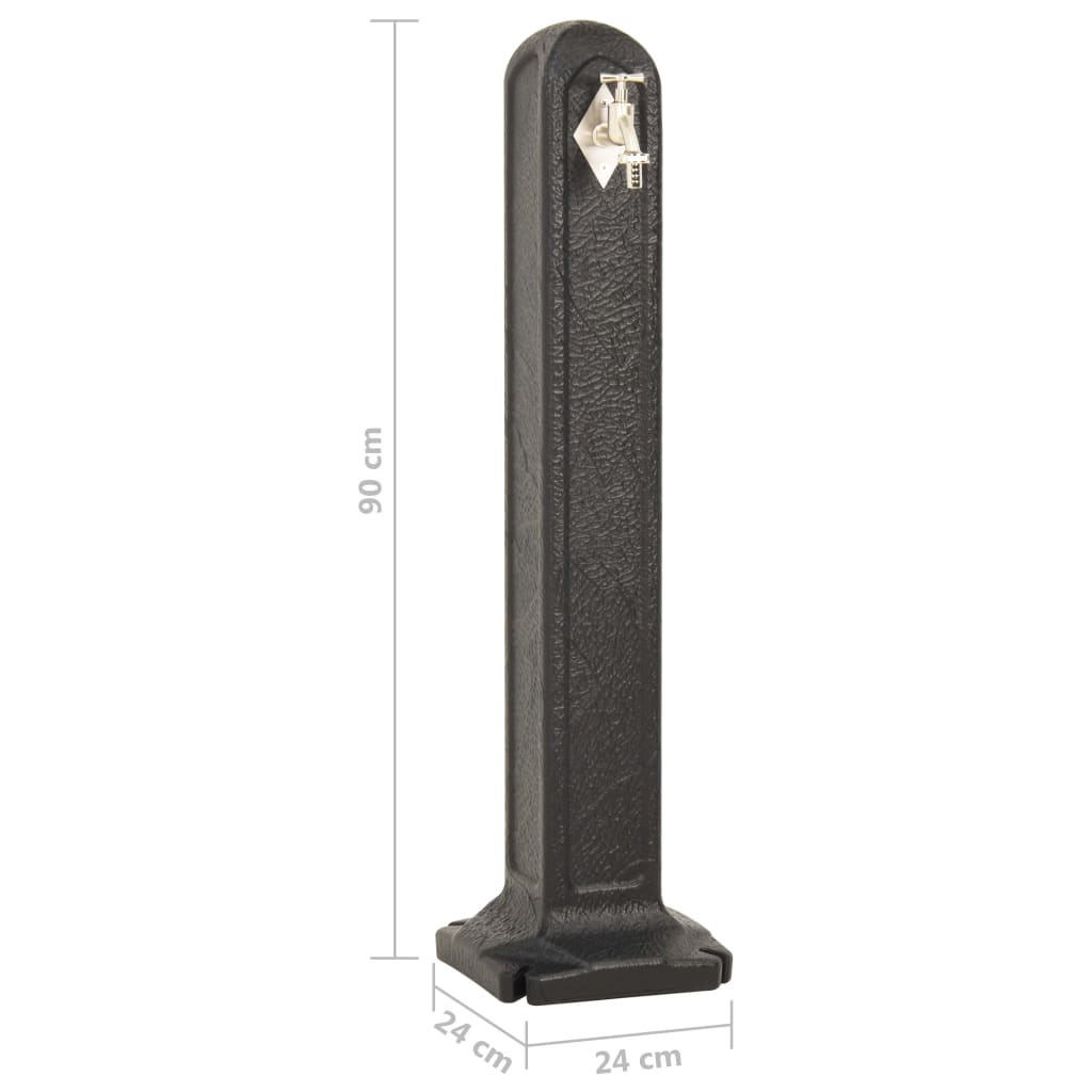 Waterzuil met kraan steen-look antracietkleurig is nu te koop bij PeponiXL, paradijselijk wonen!