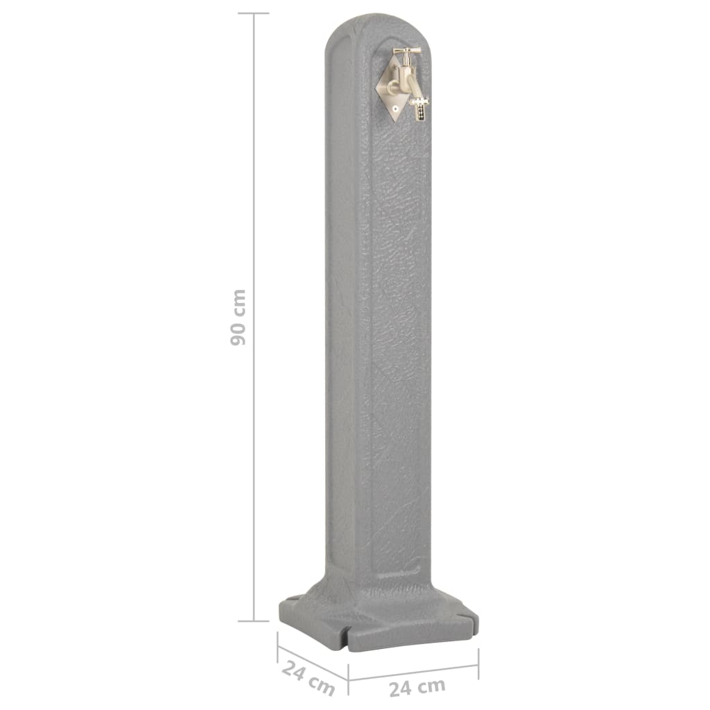 Waterzuil met kraan steen-look lichtgrijs is nu te koop bij PeponiXL, paradijselijk wonen!