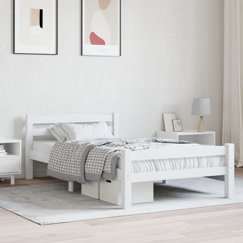 Bedframe massief grenenhout wit 100x200 cm is nu te koop bij PeponiXL, paradijselijk wonen!