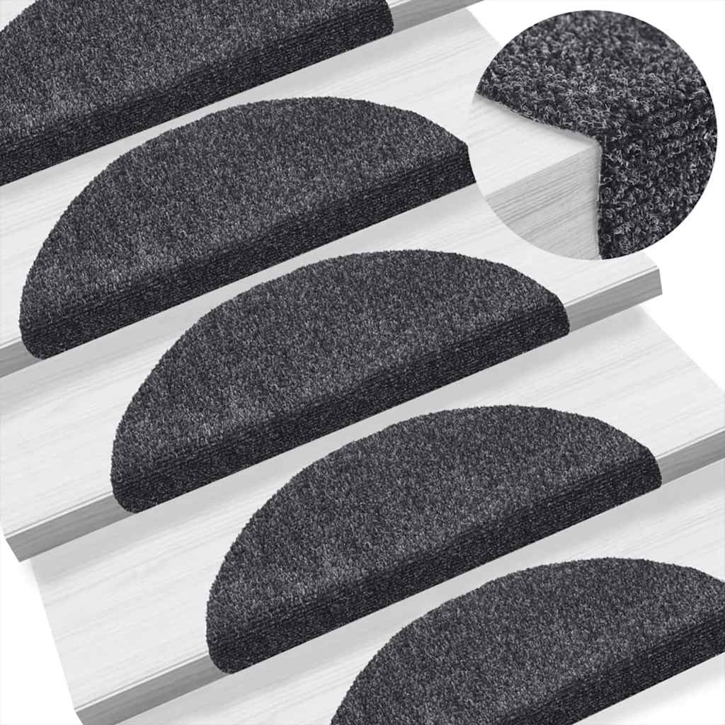 Trapmatten Zelfklevend 10 stuks 56x17x3 cm Donkergrijs Halfrond is nu te koop bij PeponiXL, paradijselijk wonen!