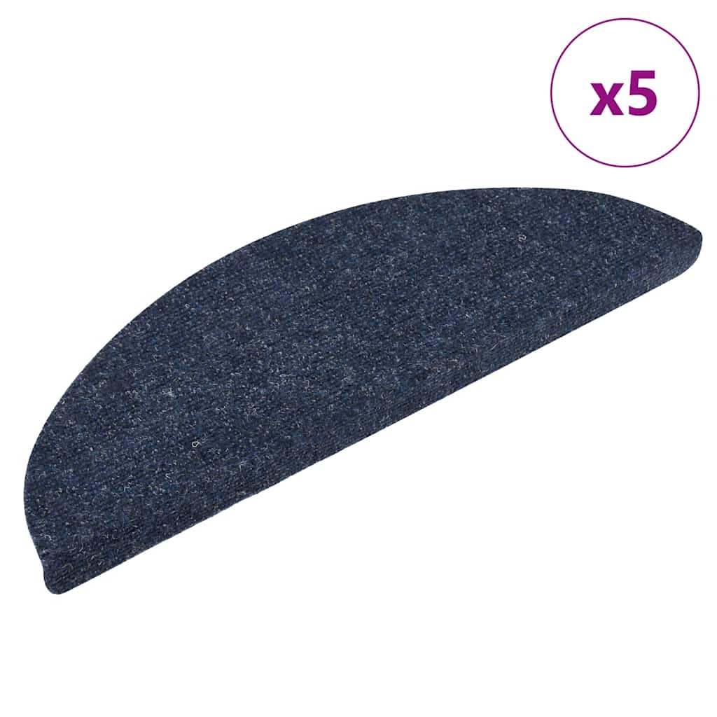 Trapmatten Zelfklevend 5 stuks 56x17x3 cm Blauw Halfrond is nu te koop bij PeponiXL, paradijselijk wonen!