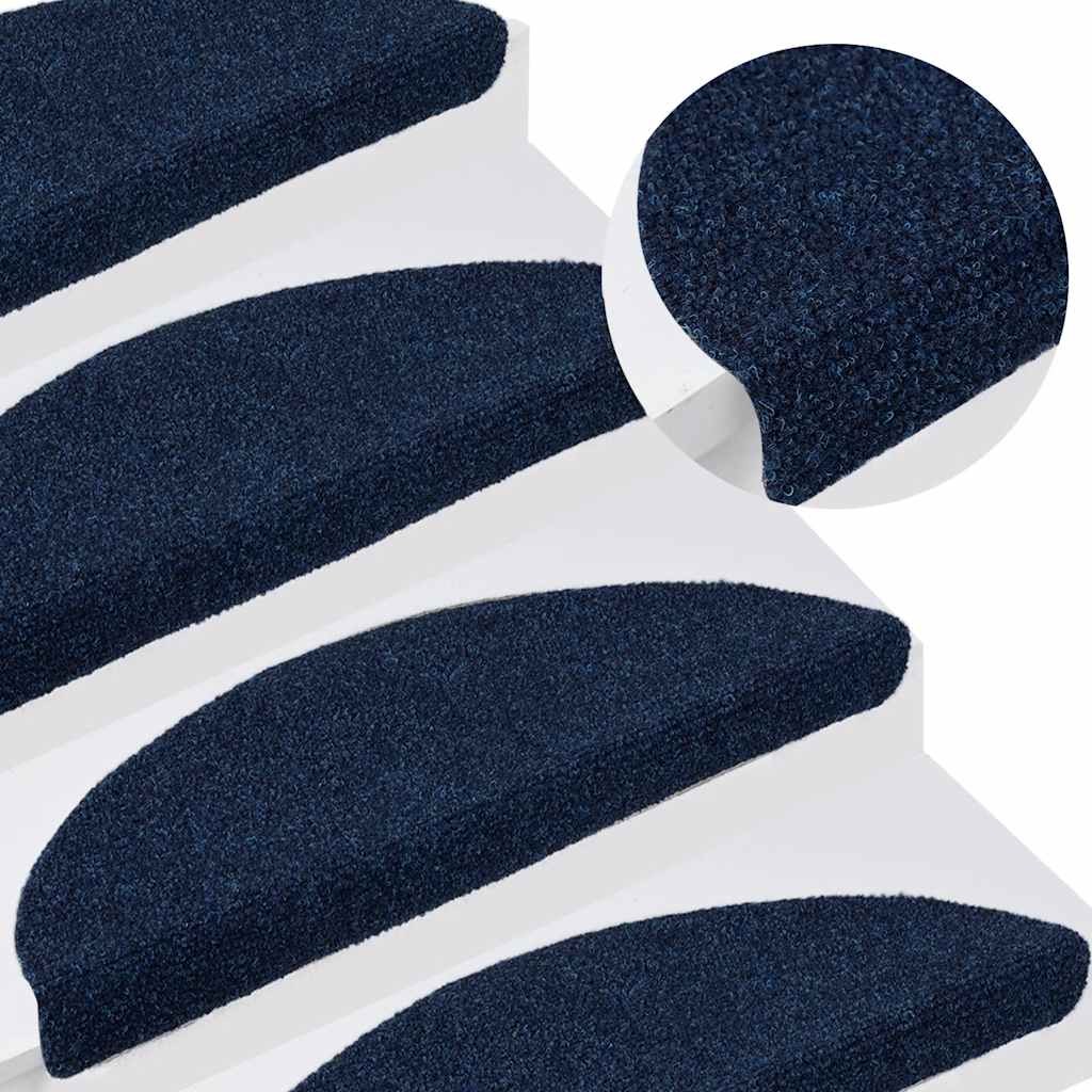Trapmatten zelfklevend 5 stuks 56x17x3 cm marineblauw halfrond is nu te koop bij PeponiXL, paradijselijk wonen!