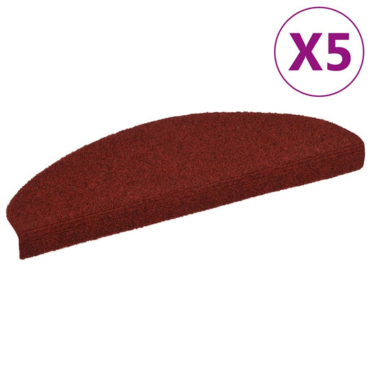 Trapmatten Zelfklevend 5 stuks 65x21x4 cm Bordeaux Rood Halfrond Groot is nu te koop bij PeponiXL, paradijselijk wonen!