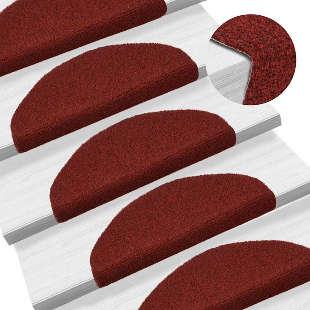 Trapmatten Zelfklevend 5 stuks 65x21x4 cm Bordeaux Rood Halfrond Groot