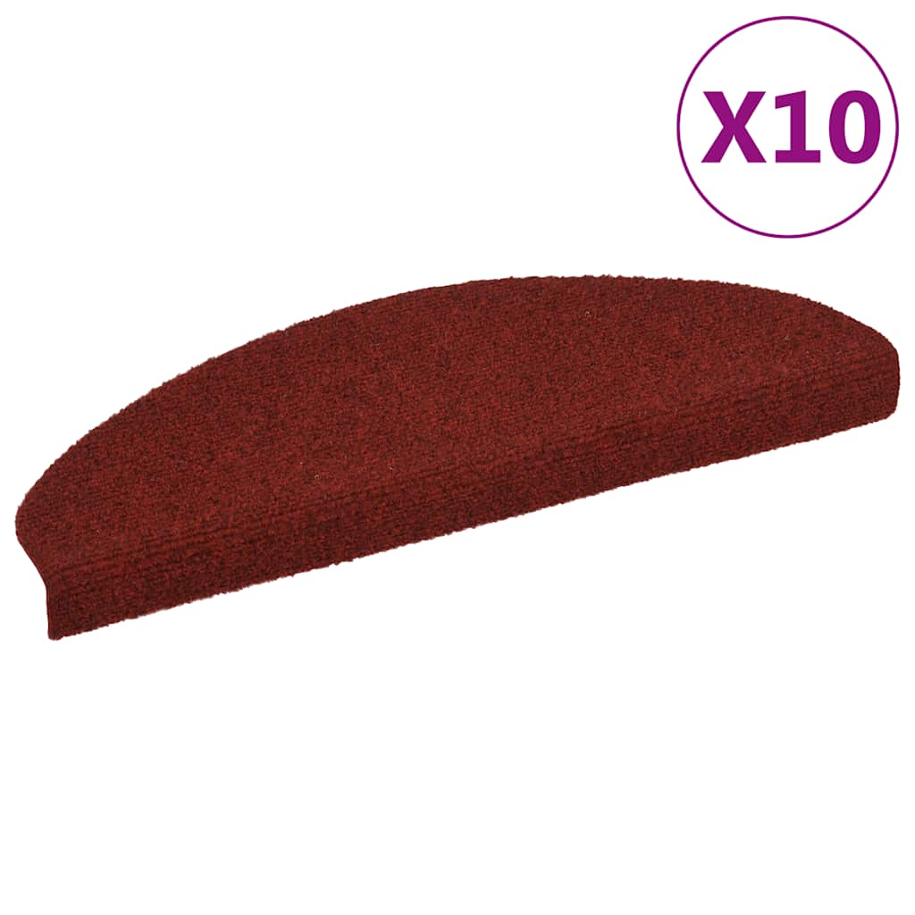 Trapmatten Zelfklevend 10 st 65x21x4 cm Bordeaux Rood Halfrond Groot