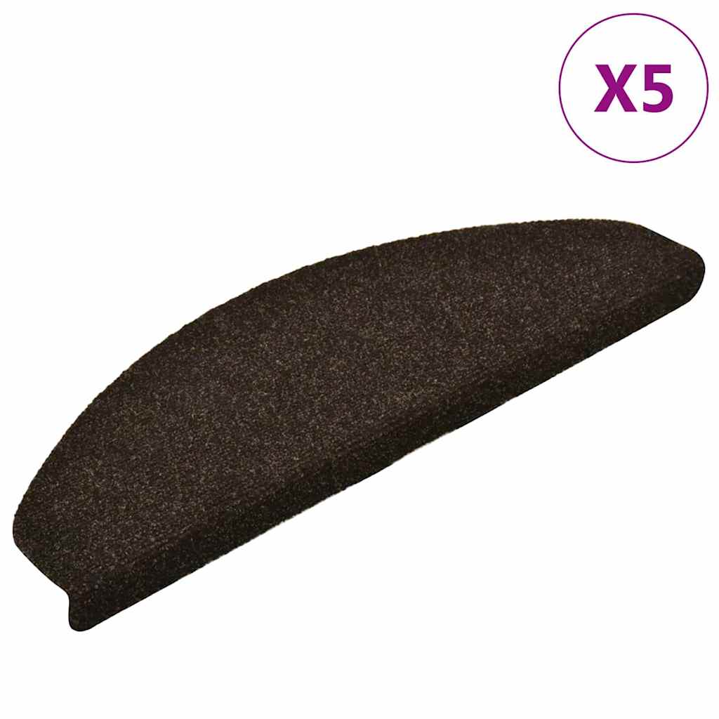 Trapmatten Zelfklevend 5 stuks 65x21x4 cm Donkerbruin Halfrond Groot