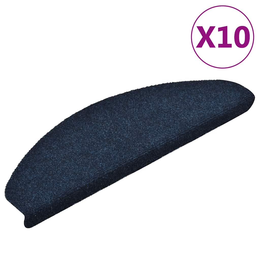 Trapmatten zelfklevend 10 stuks 65x21x4 cm marineblauw halfrond groot
