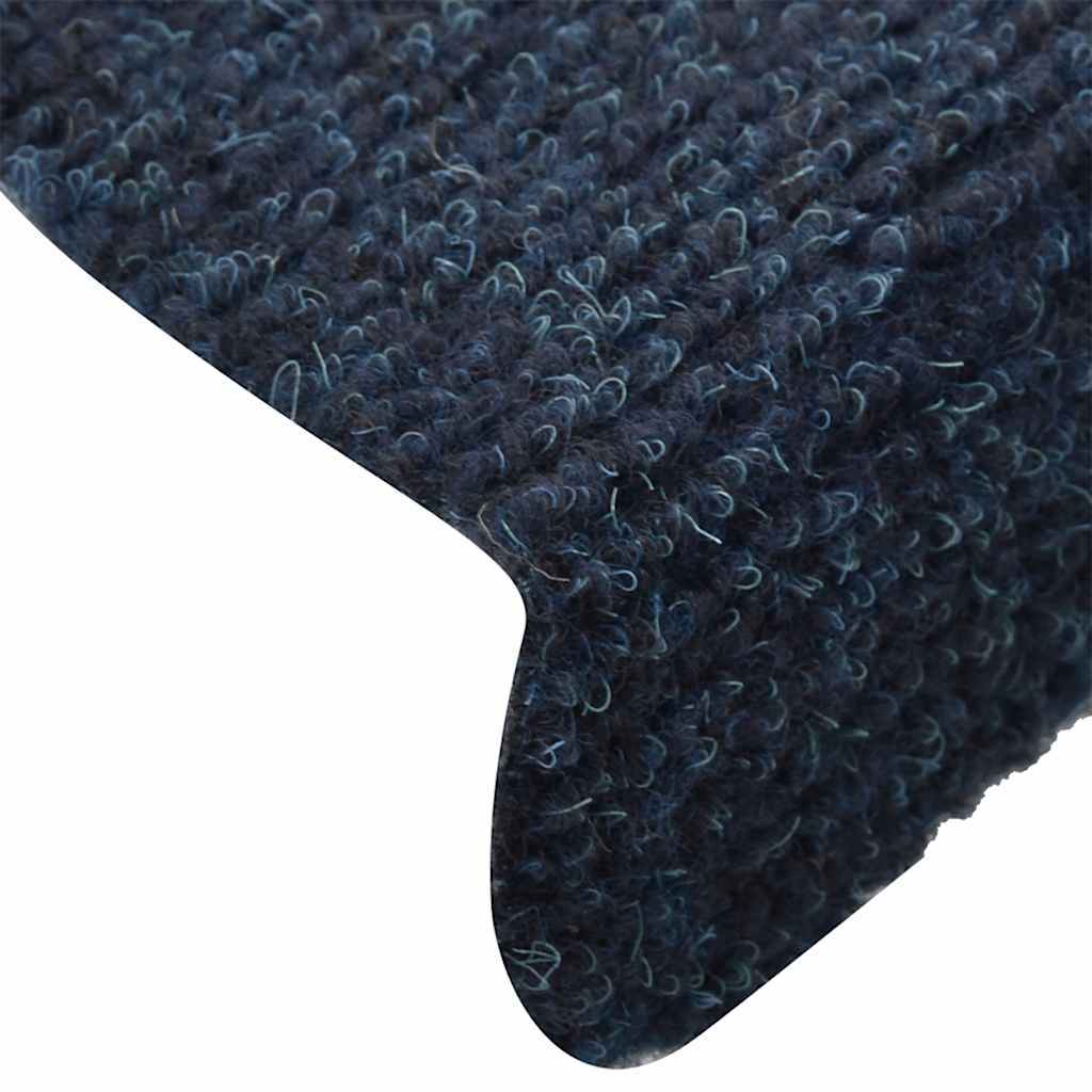 Trapmatten zelfklevend 10 stuks 65x21x4 cm marineblauw halfrond groot