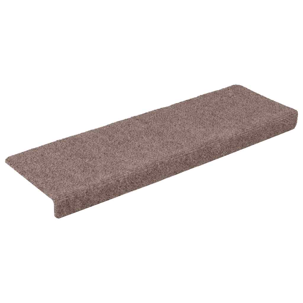 Trapmatten zelfklevend 10 stuks 65x21x4 cm lichtbruin met rechthoekige rand
