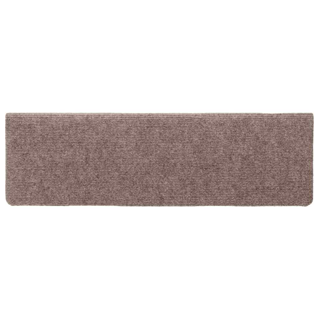 Trapmatten zelfklevend 10 stuks 65x21x4 cm lichtbruin met rechthoekige rand