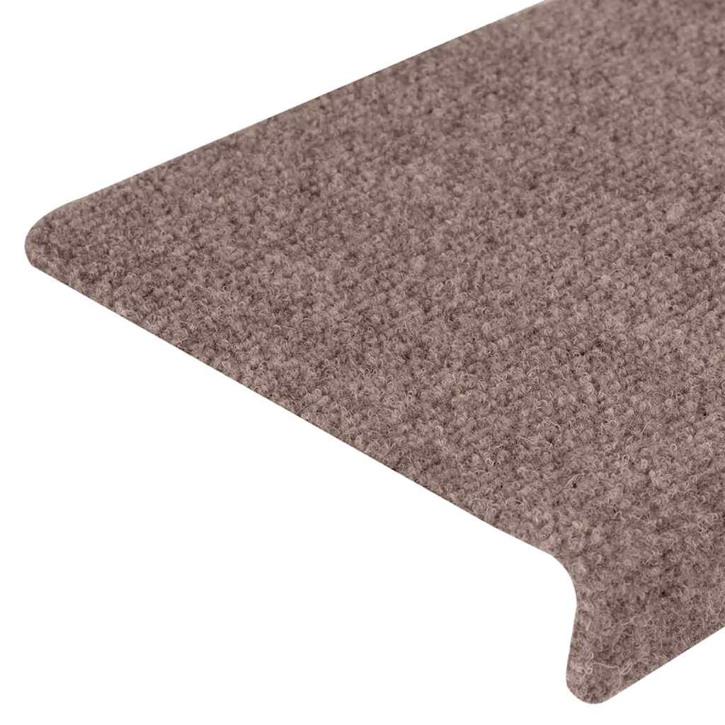 Trapmatten zelfklevend 10 stuks 65x21x4 cm lichtbruin met rechthoekige rand