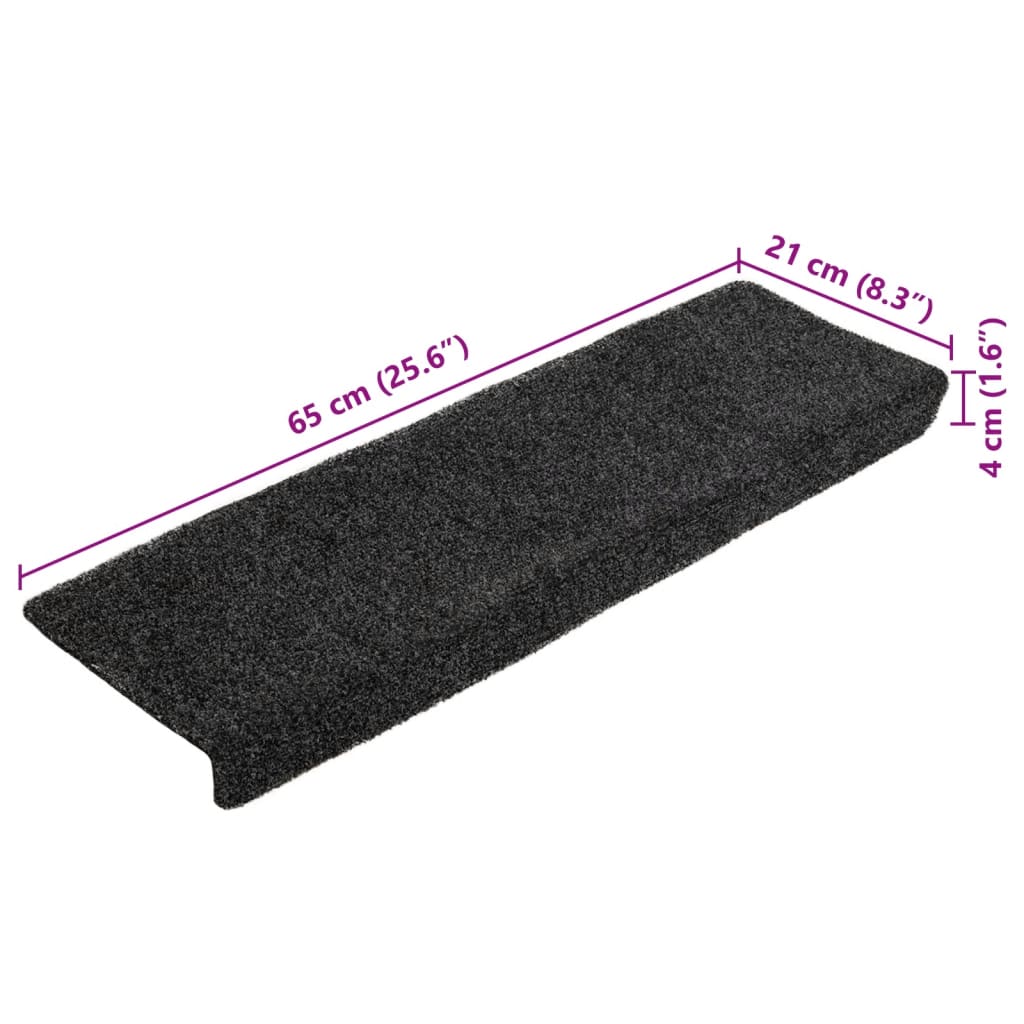 Trapmatten Zelfklevend 5 stuks 65x21x4 cm donkergrijs Rechthoekige Rand is nu te koop bij PeponiXL, paradijselijk wonen!
