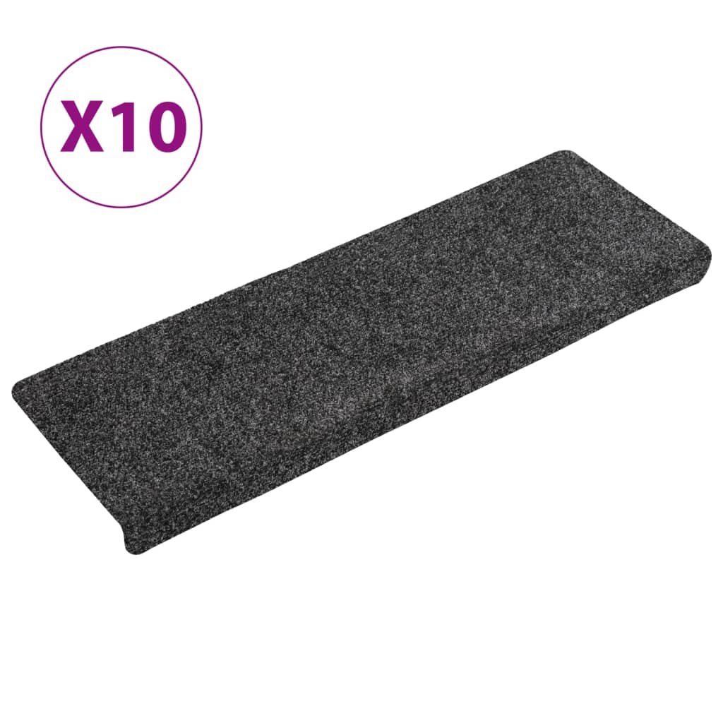 Trapmatten zelfklevend 10 stuks 65x21x4 cm donkergrijs rechthoekige rand is nu te koop bij PeponiXL, paradijselijk wonen!