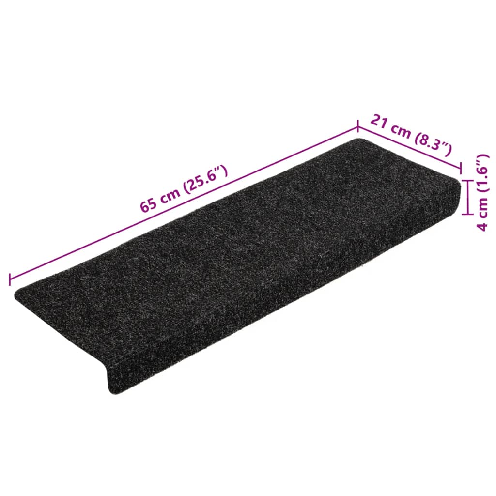 Trapmatten Zelfklevend 5 stuks 65x21x4 cm Zwart Rechthoekige Rand is nu te koop bij PeponiXL, paradijselijk wonen!